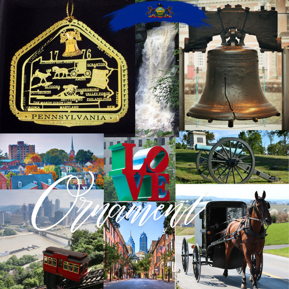 Pennsylvania State Brass Ornament - Liberty Bell, Pittsburgh, Philadelphia - Picture 2 of 7